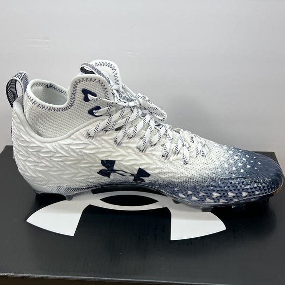 Under Armour Men 11.5 Spotlight Clone 3.0 MC Football Cleats 3026334-106 WHT/NVY main image 7